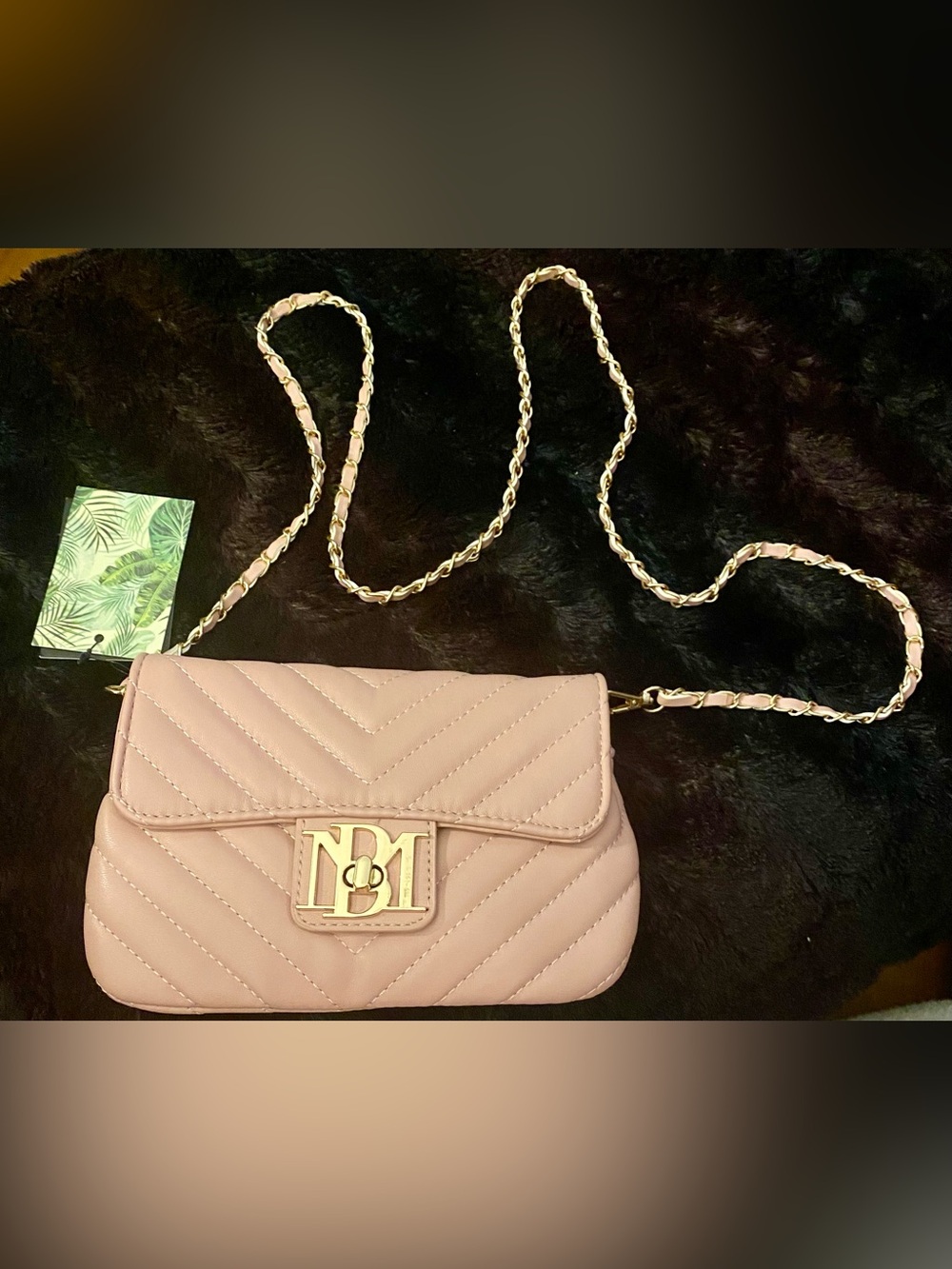 Badgley Mischka Quilted Blush Pink Chain Crossbody Bag - NWT!